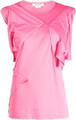 asymmetric folded-detailing tank top