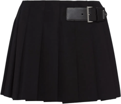 pleated gabardine miniskirt