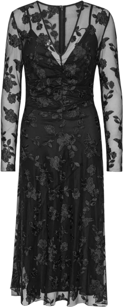 lace V-neck midi dress