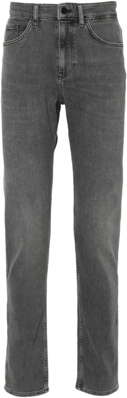 logo-patch tapered jeans