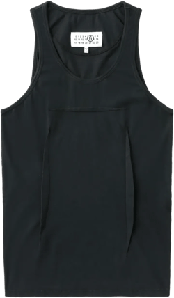 asymmetrical-panel tank top