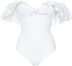 texture ruffled swimsuit