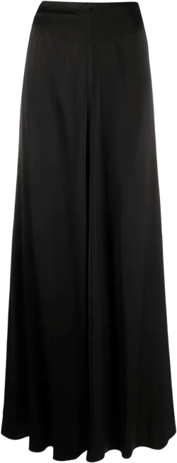 high-waisted satin maxi skirt