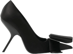 asymmetric bow 105mm silk-satin pumps
