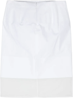 transparent-panel poplin skirt