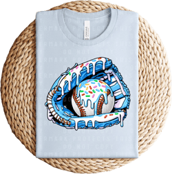 Baseball Blue Drip Graphic Tee