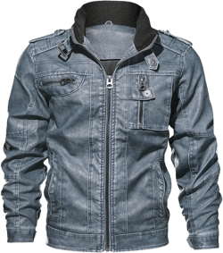 Men PU Leather Jacket Casual Thick Motorcycle Jacket