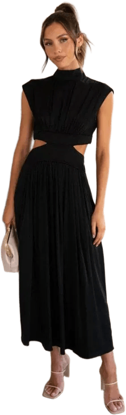 Women Spring Summer Long Maxi Dress Solid Color Fashion Sleeveless Dress