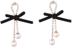 Faux Pearl & Bowknot Earrings