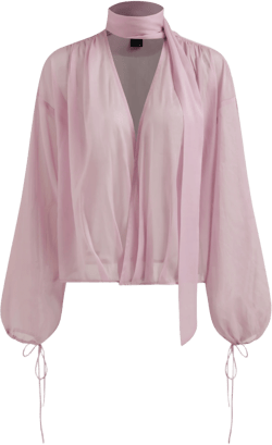 V-neck Knotted Long Sleeve Blouse