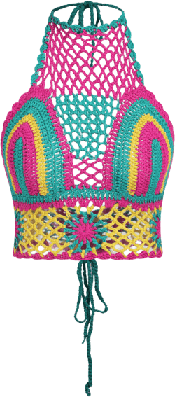 Boho Paisley Tie Back Halter Crop Top
