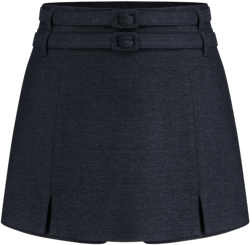 Mid Rise Skort With Double Belt