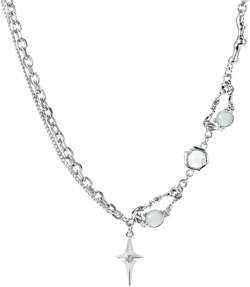 STAR & MOONSTONE CHAIN NECKLACE 
