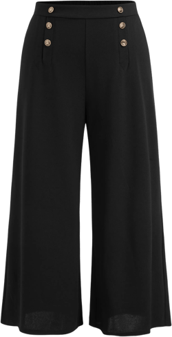 Double Breasted Mid Rise Wide Leg Trousers Curve & Plus