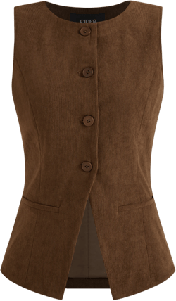 Corduroy Round Neckline Waistcoat