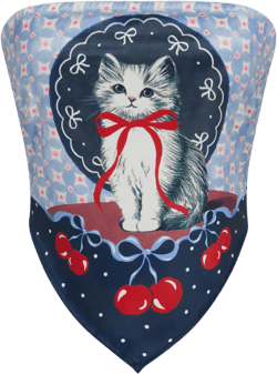 Satin Bowknot Kitty Cherry Graphic Bandeau Top