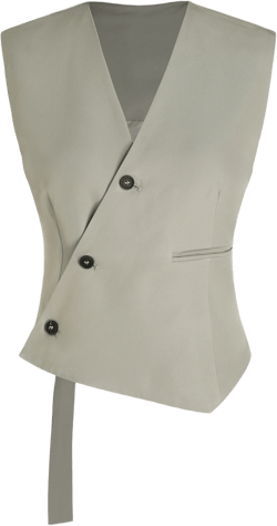 V-Neck Asymmetrical Belted Waistcoat