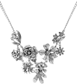 METAL FLORAL PENDANT NECKLACE