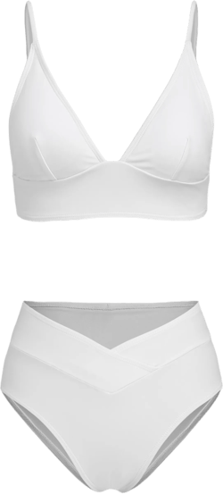 Shaping V-neck Solid Jersey Bikini Swimsuit