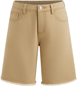 Cider Denim Low Rise Raw Hem Bermuda Jorts