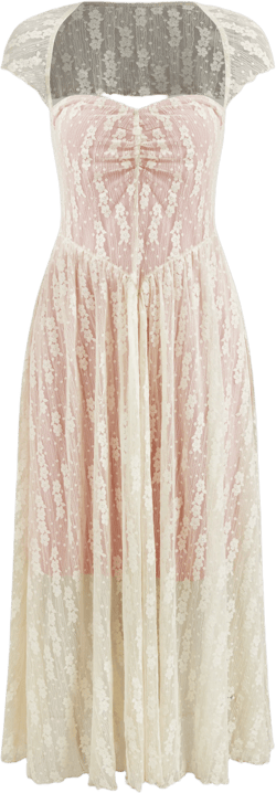 Lace Square Neck Floral Backless Maxi Dress