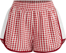 Mid Rise Gingham Broderie Anglaise Patchy Micro Shorts