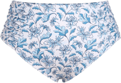 Leaf Print Ruched Bikini Bottom Curve & Plus