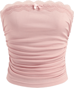 Solid Ruched Tube Crop Top