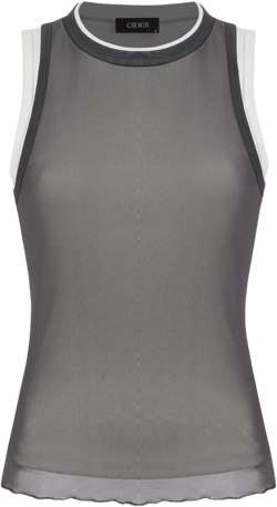 Contrasting Binding Solid Tank Top