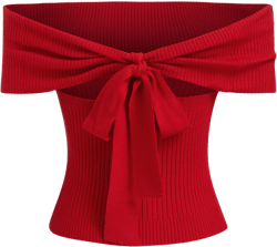 Knitted Off-shoulder Knotted Crop Top