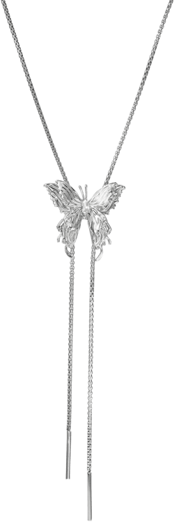 Butterfly Medal Long Necklace