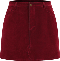 Stretch Denim Mid Rise Pocket Mini Skirt Curve & Plus