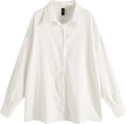 White Solid Oversized Shirt