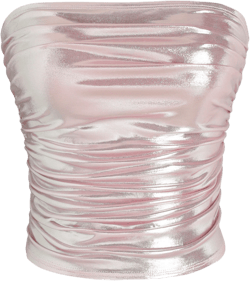Metallic Ruched Crop Tube Top