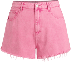 Solid Tassel Denim Shorts Curve & Plus