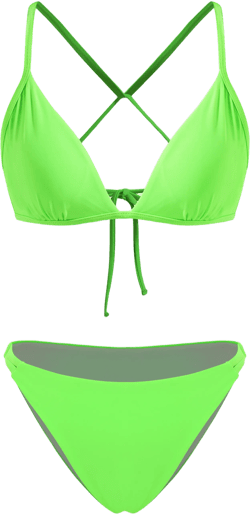 V-neck Solid Bracelet Cheeky Bikini Swimsuit