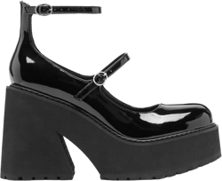 Chunky Heeled Double Strap Mary Jane Shoes