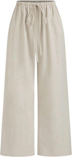 Drawstring Pull-On Linen Pant  