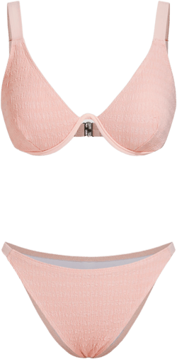 V-neck Texture Underwire Bikini Set