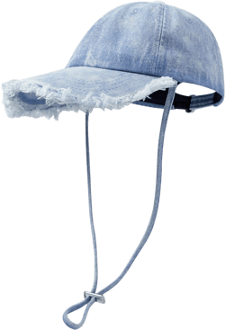 RAW EDGE LACE-UP DENIM BASEBALL CAP