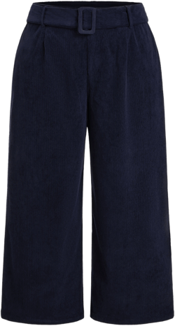 Corduroy Mid Rise Straight Leg Trousers With Belt Curve & Plus