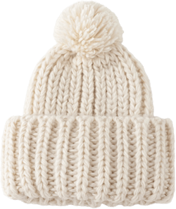 Cable Knit Beanie Hat With Pom-pom