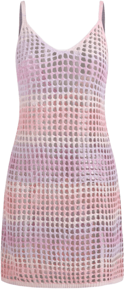 U-neckline Gradient Hollow Out Cover Up Dress