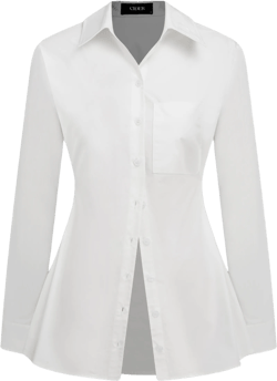 100% Cotton Polo Button Up Ruched Shirt