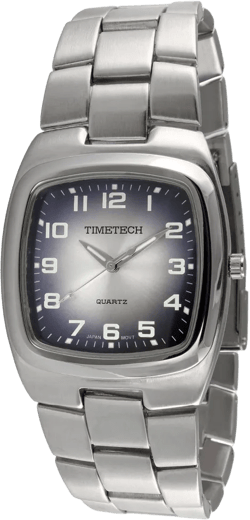 TIMETECH Men's Denim Blue Sunray Dial with Adjustable Metal Bracelet Watch