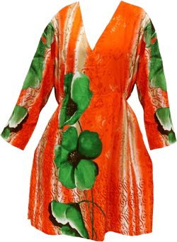 LA LEELA Women's Beachwear Swimsuit Summer Swim Beach Dress Cover Ups for Swimwear Women Loose Bathing Suit Cover-up Mini 8-12 Orange, Floral
