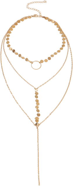 Handmade Brass Sequin Layered Choker Necklace