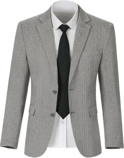 Retro Mens Tweed Blazer Suits Wool Blend Suit Men Jackets Herringbone Sport Coat Set Prom Business Casual Wedding Light Gray XX-Large