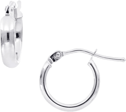 Bony Levy 14K Gold Beveled Edge Huggie Hoop Earrings