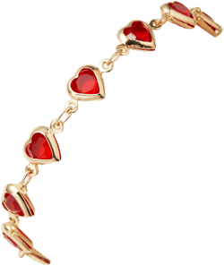 HEART & RHINESTONE CHAIN BRACELET